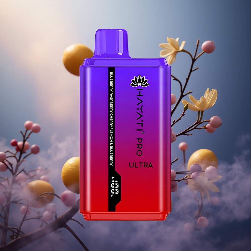 Hayati Pro Ultra 15000 Pūkų Mėlynių ir aviečių vyšnių 850mAh 24ml E-skysčio Talpa