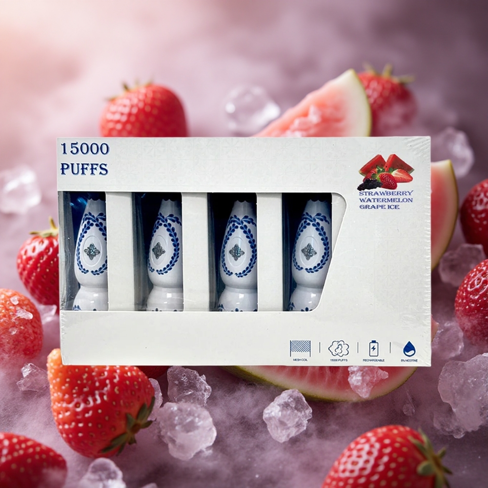 Humo Azul 15000 Pūkų Braškė Arbūzas Vynuogės Ledas 20mL 5% Nikotino