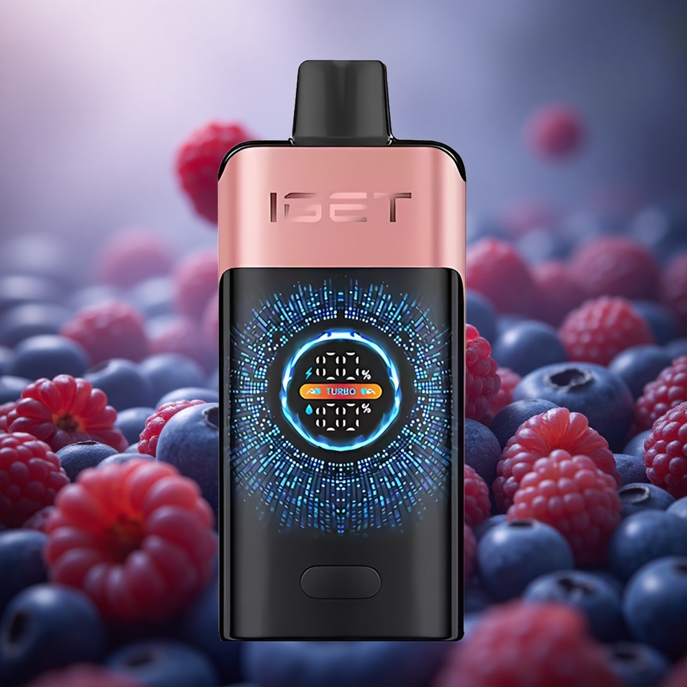 IGET ONE 12000 Pūkų Vienkartinis Vape Mėlynųjų Uogų ir Aviečių 2700 mAh Baterija ir 118.9g Svoris