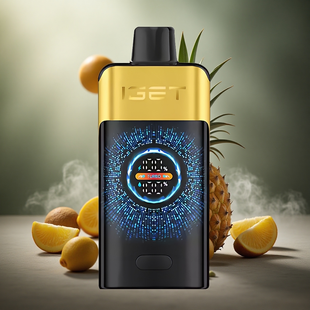 IGET ONE 12000 Pūkštelių Vienkartinis Vape Kiwi Ananasas + Didelis Išlenktas Spalvotas Ekranas ir 2700 mAh Baterija