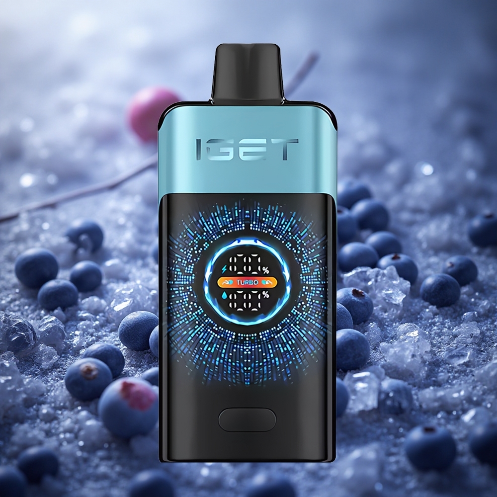 IGET ONE 12000 Pūsų Vienkartinis Vape Mėlynųjų Uogų Ledas + 2700 mAh Baterija + Didelis Išlenktas Spalvotas Ekranas
