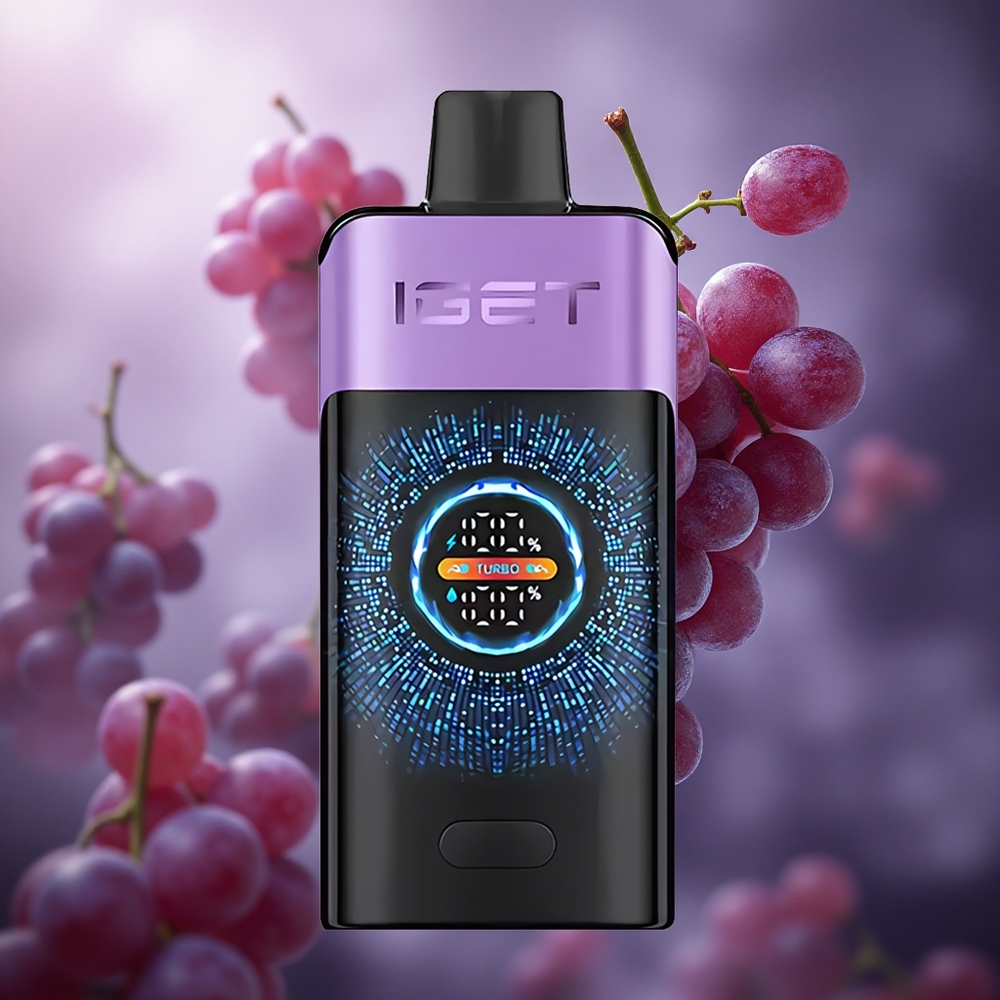 IGET ONE 12000 Pūsų Vienkartinis Vape Vynuogių Ledas Didelis Išlenktas Spalvotas Ekranas ir 2700 mAh Baterija